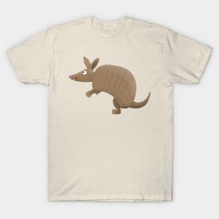 Funny armadillo happy cartoon illustration T-Shirt